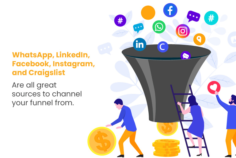 social channels to funnel your audience